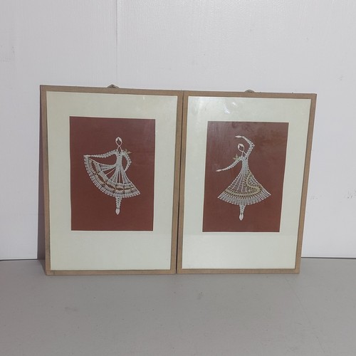 Vintage framed hand made - , lace